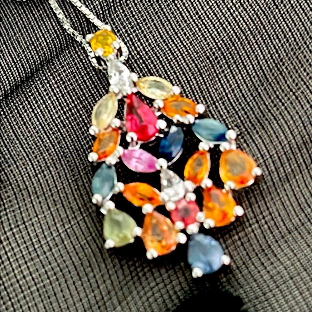 Genuine Sapphires 14KGP Necklace